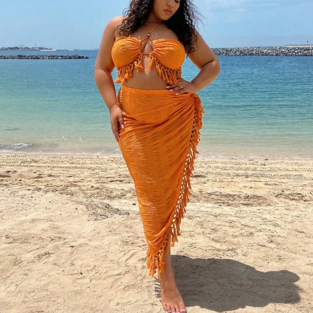 Orange Women's Swim Set